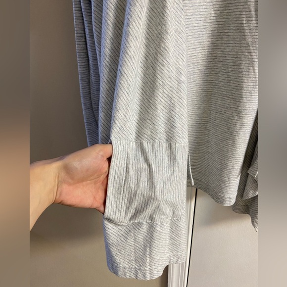 J Jill Pure Jill cascading cardigan  striped heather grey pima cotton XS/S - Picture 5 of 8